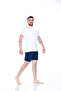 Mooncover Men's Summer Pajama Set with Pockets 100% Cotton – Navy Blue / White - 3