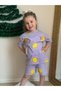 Girl's Summer Patterned and Printed T-Shirt and Shorts Set with Elastic Waist and Pockets (2-3-4-5-6-7-8 Years)