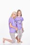 Mooncover Women's Pajama Set 100% Cotton Combed Cotton Mother-Daughter Combination – Purple - 7