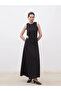 Soulife Black Crew Neck Crepe Dress - 4