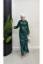 Fish Gathered Satin Dress