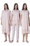 Women's Powder Scallop Detailed Summer Special Design Maternity Pajamas, Pajama Set, Nightgown Set of 4 - 3