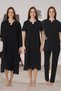 Women's Black Scallop Detailed Summer Special Design Pregnant Maternity Dressing Gown, Pajama Set, Nightgown Set of 4 - 2