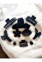 Set of 10 Black Peg Hair Clips Different Model Large and Mini Hair Clips - 2