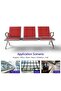 HF 3-Seater Outdoor Bench with Cushions- Red - 4