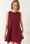 Women's Burgundy Strappy Hidden Zipper Summer Woven Bell Dress 60283185 - 4