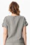 Short Sleeve Serap Crew Neck Muslin Summer Blouse Black/White Syh/Byz - 2