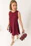 Women's Burgundy Strappy Hidden Zipper Summer Woven Bell Dress 60283185