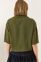 Women's Green Double Pocket Detailed Linen Aerobin Oversize Short Shirt 4619 60281020 - 8