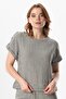 Short Sleeve Serap Crew Neck Muslin Summer Blouse Black/White Syh/Byz - 4