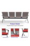 JX 4-Seater Outdoor Bench with Cushions- Red - 6