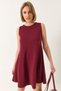 Women's Burgundy Strappy Hidden Zipper Summer Woven Bell Dress 60283185 - 5