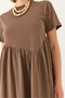 Women's Coffee Drawstring Long Knitted Dress 440 60283177 - 5