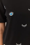 Women's Black Eye Printed Short Sleeve Cotton Oversize T-Shirt 60283184 - 5