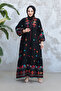 Patterned Black Hijab Dress 18244S - 2