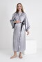 Piping Bat Sleeve Maternity and Maternity Satin Dressing Gown