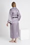 Piping Bat Sleeve Maternity and Maternity Satin Dressing Gown - 3