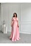 Powder Front Stone Bow Detailed Evening Dress - 3