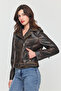 Antique Style Women's Biker Leather Jacket (Slimfit) - 5