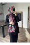 منقوشة لينة كلاريت الأحمر شال - 5