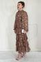 Brown Volanli Stripe Layered Dress - 3