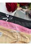 Set of 3 Women's Panties with Polka Dot Ribbon - Black/Pink/Beige - 2
