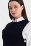 Black Side Button Detail Zero Sleeve Sweater 2111 - 4