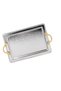 Decor art rectangular serving tray with handles, 50 x 31 cm, silver