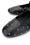 Women's Genuine Leather Black Leather Ballerina Shoes - 3