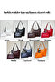 Women's Double Set Polka Dot Scarf Black Shopper Hand and Shoulder Bag with Zipper and Snap Closure - 3