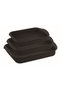 3 Pcs Black Granite Rectangular Oven Safe Double Layered Baking Trays, Made in Turkey