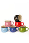 Set of 6 Enamel Look Porcelain Mugs Good Morning Gold Written 250 ml - 5