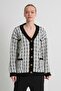 PATTERNED POCKETED KNIT CARDIGAN (A91022-S)