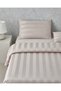 Deluxe Striped Cotton Satin Double Duvet Cover Set 200X220 cm Dusty Rose - 2