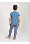Male Child Short-Sleeve 100% Cotton Pajamas Set Go Space - 4