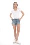 Women's V-neck Viscon T-shirt-white - 7