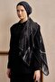 Cotton Silk Pearl Shawl - Black - 2