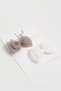 Dalya Organza Bow Design Baby Bandana Set of 2 White, Khaki - 0-24 Months - 3