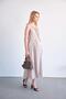 Maternity Waist Lace-Up Zero Sleeve Midi Length Satin Dress Beige - 3