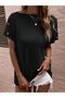New Season Women's One Shoulder Open Button Detailed Loose Viscose Blouse - 3