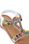Gj Flower Anatomical Stone Detailed Elastic Women's Sandals - 6