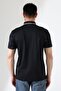 Men's Patterned Polo Neck T-Shirt with Snap Collar and Zipper Detail - 5