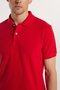 Men's Slim Fit Slim Fit 100% Cotton Red Polo Neck T-Shirt - 3