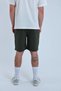 Men's Khaki Parachute Fabric (Woven) Shorts with Side Pocket Detail and Elastic Waist Bermuda - 7