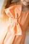 Bow Detailed Girl's Dress Salmon Salmon - 4