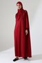 Prayer Dress with Shawl Burgundy One-Piece with Integrated Shawl Knitted Standard Size - 6
