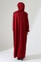 Prayer Dress with Shawl Burgundy One-Piece with Integrated Shawl Knitted Standard Size - 9