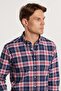 Men's Slim Fit Slim Cut Long Sleeve Cotton Easy-Iron Checkered Button-Down Collar Shirt - 2