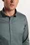 Slim Fit Long Sleeve Lycra Plain Cotton Satin Men's Green Shirt - 2