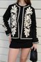 Women's Black Embroidery Detailed Ethnic Pattern Jacket - 6